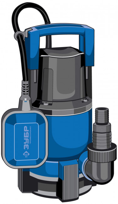 Насос Т3 погружной, ЗУБР Профессионал НПГ-Т3-900, дренаж. для грязной воды (d частиц до 35мм), 900Вт,пропуск способн 240л/мин,напор 8.5м, провод 10м,  ( НПГ-Т3-900 )