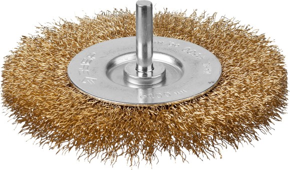 ЗУБР "ПРОФЕССИОНАЛ". Щетка дисковая для дрели, витая латунированная стальная проволока 0,3мм, 100мм,  ( 3520-100_z02 )
