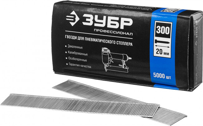 ЗУБР 20 мм гвозди для нейлера тип 300, 5000 шт,  ( 31830-20 )