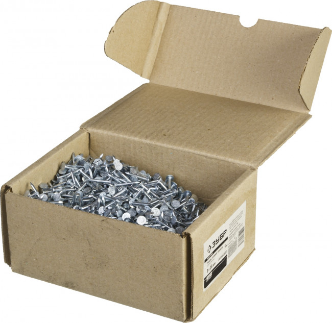 Гвозди с большой потайной головкой, оцинкованные, 25 х 3.0 мм, 5 кг, ЗУБР,  ( 305090-30-025 )