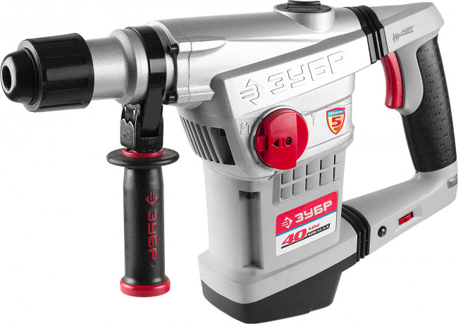 Перфоратор SDS-Max, ЗУБР Профессионал ЗПМ-40-1250 ЭВК, 250-450 об/мин, 1400-2800 уд/мин, 10 Дж, 7 кг, 1250 Вт, кейс,  ( ЗПМ-40-1250 ЭВК )