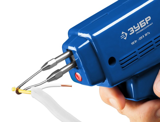 Импульсный паяльник ЗУБР "ПРОФЕССИОНАЛ" в наборе, 2 сменных жала, канифоль, припой, 150Вт,  ( 55412-H4_z01 ) Импульсный паяльник ЗУБР "ПРОФЕССИОНАЛ" в наборе, 2 сменных жала, канифоль, припой, 150Вт,  ( 55412-H4_z01 )