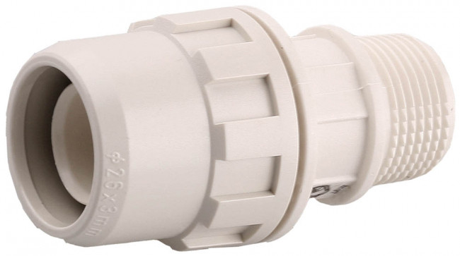 Муфта ЗУБР "ШиреФит" соединительная, "штуцер с гайкой - внешняя резьба", 32мм-1",  ( 51461-32-1 )