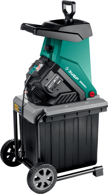 Измельчитель садовый электрический, ЗУБР ЗИЭ-40-2500, р/с 40 мм, контейнер 50 л, 2500 Вт,  ( ЗИЭ-40-2500 )