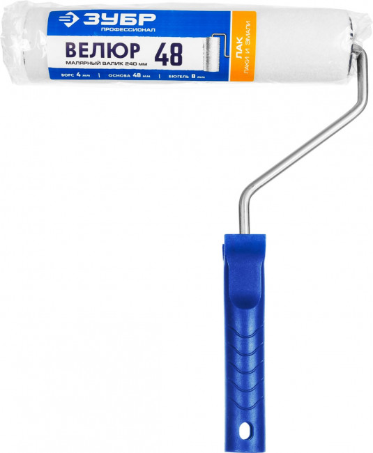Валик малярный ВЕЛЮР 48, 240 мм, d=48 мм, ворс 4 мм, ручка d=8 мм, ЗУБР ( 03514-24 ) Валик малярный ВЕЛЮР 48, 240 мм, d=48 мм, ворс 4 мм, ручка d=8 мм, ЗУБР ( 03514-24 )