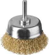 ЗУБР "ПРОФЕССИОНАЛ". Щетка чашечная для дрели, витая латунированная стальная проволока 0,3мм, 63мм,  ( 3525-063_z02 )