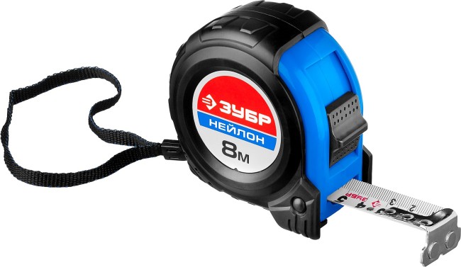 ЗУБР НЕЙЛОН 8м / 25мм рулетка с ударостойким обрезиненным корпусом, ( 34056-08-25_z01 ) ЗУБР НЕЙЛОН 8м / 25мм рулетка с ударостойким обрезиненным корпусом, ( 34056-08-25_z01 )