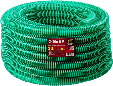 ЗУБР Шланг напорно-всасывающий со спиралью ПВХ, 3 атм, 38мм х 30м, ( 40325-38-30 ) ЗУБР Шланг напорно-всасывающий со спиралью ПВХ, 3 атм, 38мм х 30м, ( 40325-38-30 )