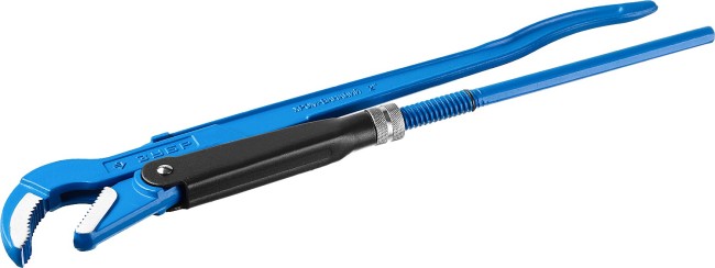 Ключ трубный рычажный ЗУБР "ПРОФЕССИОНАЛ", изогнутые губки, цельнокованый, Сr-V, № 3, 2",  ( 27337-3_z01 )