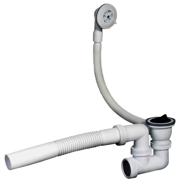 Сифон ЗУБР "МАСТЕР" для ванн с выпуском и пластмассовыми чашками,  ( 51871 )