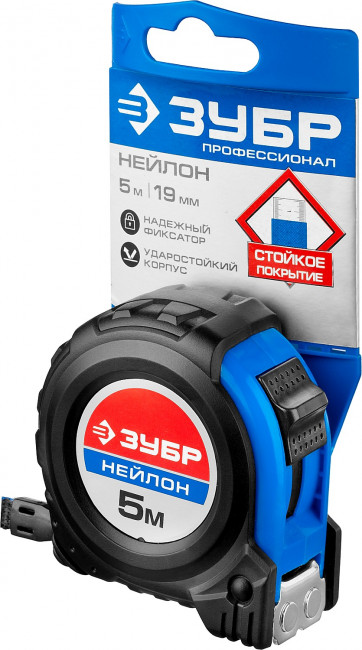 ЗУБР НЕЙЛОН 5м / 19мм рулетка с ударостойким обрезиненным корпусом, ( 34056-05-19_z01 ) ЗУБР НЕЙЛОН 5м / 19мм рулетка с ударостойким обрезиненным корпусом, ( 34056-05-19_z01 )