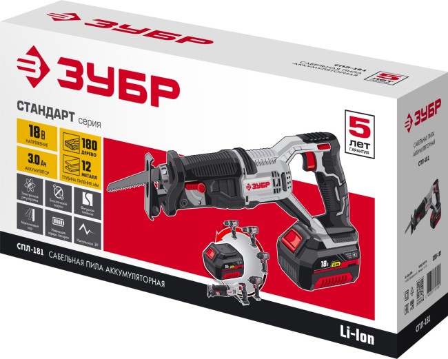 Пила сабельная, в коробке, ЗУБР,  ( СПЛ-181 )