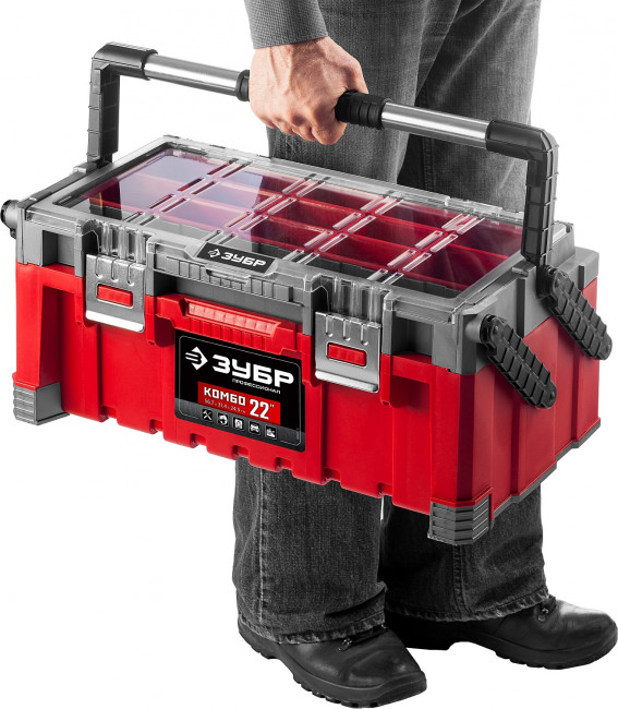 Ящик-органайзер для инструмента "КОМБО-22" пластиковый, ЗУБР Профессионал ( 38138-22_z01 )