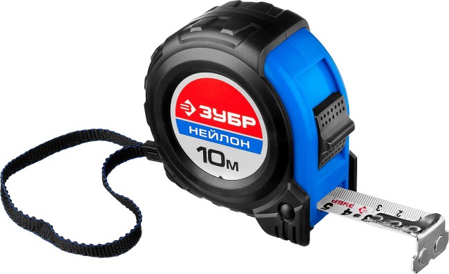 ЗУБР НЕЙЛОН 10м / 25мм рулетка с ударостойким обрезиненным корпусом, ( 34056-10-25_z01 ) ЗУБР НЕЙЛОН 10м / 25мм рулетка с ударостойким обрезиненным корпусом, ( 34056-10-25_z01 )