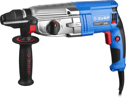 Перфоратор SDS-plus, ЗУБР Профессионал ЗП-28-800 К, реверс, горизонтальный, металл редуктор, 3.2Дж, 0-1200 об/мин, 0-4800уд/мин, 800 Вт, кейс,  ( ЗП-28-800 К )
