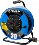КГ 325 удлинитель на катушке, 30 м, 4000 Вт, 4 гнезда, IP44, КГ 3х2,5 кв мм, ЗУБР Профессионал,  ( 55079-30 )