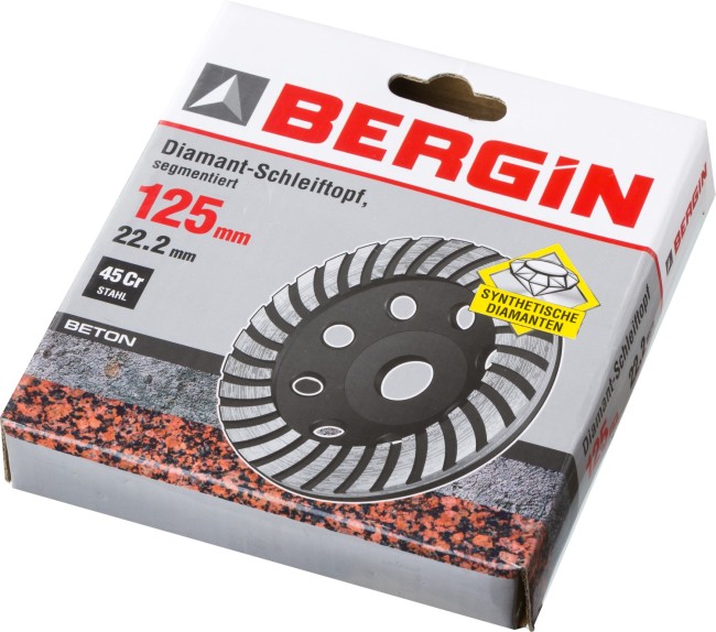 Чашка ЗУБР алмазная сегментированная, высота 22,2мм, 125мм,  ( 33371-125 )