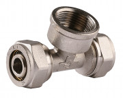 Тройник ЗУБР с внутренней резьбой, цанга-гайка, 3/4"х20х2,0 мм, никель  ,  ( 51406-20-3/4 )