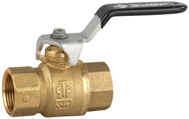 Кран шаровой ЗУБР полнопроходной "мама-мама", ручка, латунь DZR, 3/4",  ( 4-51320-L-3/4 )
