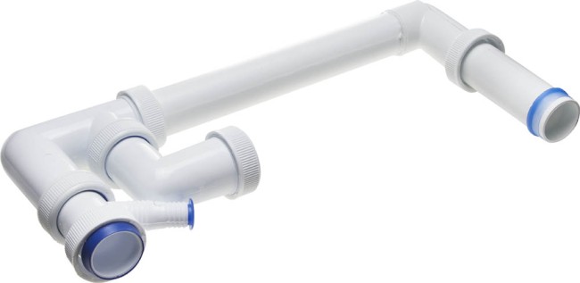 Сифон ЗУБР "МАСТЕР" колбовый для двухместной мойки, отвод для стиральной машины,  ( 51865-2 )