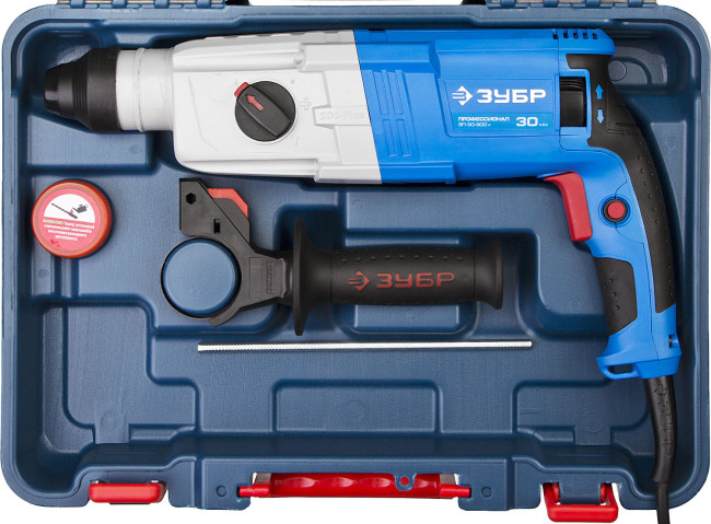 Перфоратор SDS-plus, ЗУБР Профессионал ЗП-30-900 К, реверс, горизонтальный, мет. редуктор, 3.3 Дж, 0-1000 об/мин, 0-5500 уд/мин, 900 Вт, кейс,  ( ЗП-30-900 К ) Перфоратор SDS-plus, ЗУБР Профессионал ЗП-30-900 К, реверс, горизонтальный, мет. редуктор, 3.3 Дж, 0-1000 об/мин, 0-5500 уд/мин, 900 Вт, кейс,  ( ЗП-30-900 К )