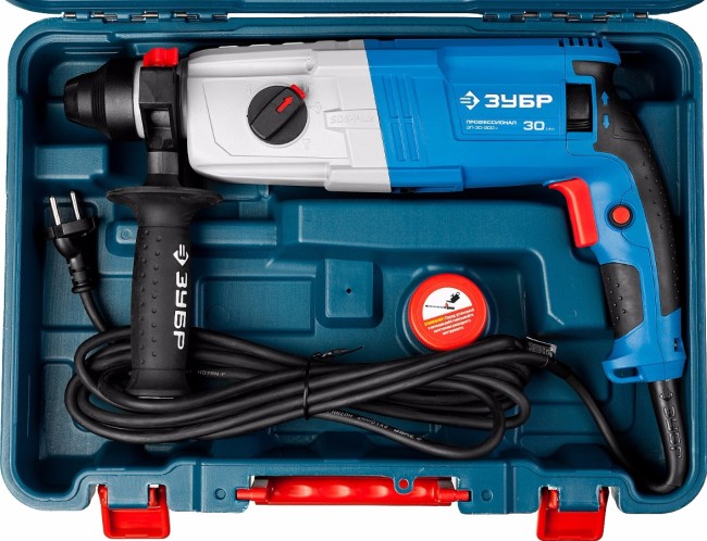 Перфоратор SDS-plus, ЗУБР Профессионал ЗП-30-900 К, реверс, горизонтальный, мет. редуктор, 3.3 Дж, 0-1000 об/мин, 0-5500 уд/мин, 900 Вт, кейс,  ( ЗП-30-900 К ) Перфоратор SDS-plus, ЗУБР Профессионал ЗП-30-900 К, реверс, горизонтальный, мет. редуктор, 3.3 Дж, 0-1000 об/мин, 0-5500 уд/мин, 900 Вт, кейс,  ( ЗП-30-900 К )