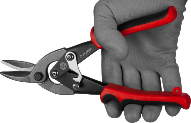 ЗУБР Ножницы по металлу двухрычажные, правые, У8А, 250 мм, ( 23140-R )