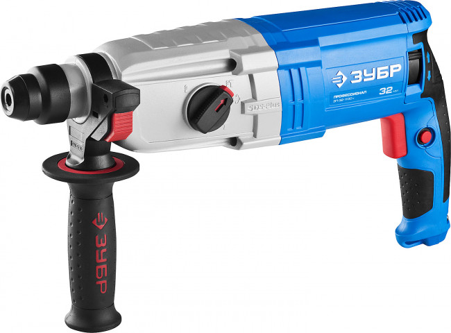 Перфоратор SDS-plus, ЗУБР Профессионал ЗП-32-1100 К, реверс, горизонтальный, металлич редуктор, 3.4 Дж, 0-920 об/мин, 0-5100 уд/мин, 1100 Вт, кейс,  ( ЗП-32-1100 К )