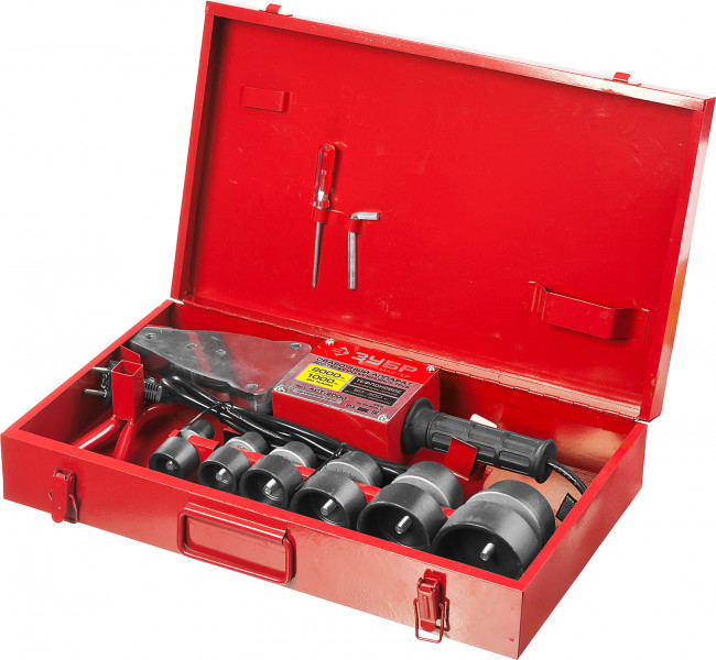 Сварочный аппарат (паяльник) для полипропиленовых труб, ЗУБР Мастер АСТ-2000, 1000/2000Вт, 50-300С, насадки 20, 25, 32, 40, 50, 63мм, мет. кейс, 220В,  ( АСТ-2000 )