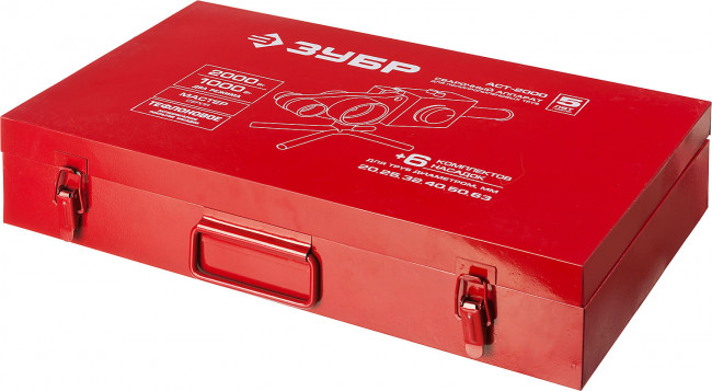 Сварочный аппарат (паяльник) для полипропиленовых труб, ЗУБР Мастер АСТ-2000, 1000/2000Вт, 50-300С, насадки 20, 25, 32, 40, 50, 63мм, мет. кейс, 220В,  ( АСТ-2000 )