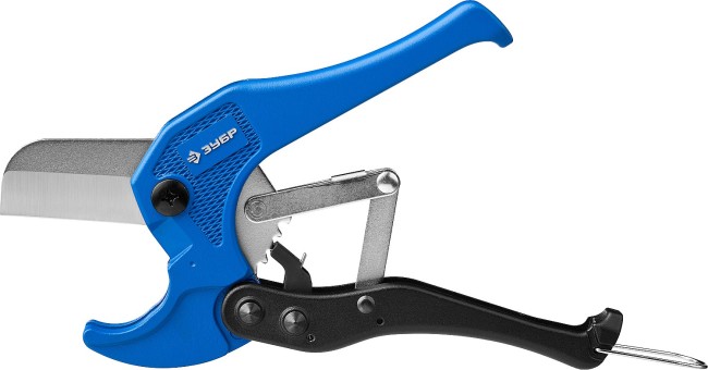 Ножницы ЗУБР "ПРОФЕССИОНАЛ" автоматические с лезвием из инструментальной стали У8А для пластиковых труб, максимальный диаметр 42 мм, 23701-42_z01 Ножницы ЗУБР "ПРОФЕССИОНАЛ" автоматические с лезвием из инструментальной стали У8А для пластиковых труб, максимальный диаметр 42 мм, 23701-42_z01