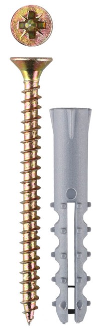 Дюбель распорный полипропиленовый, тип "Ёжик", в комплекте с шурупом, 10 х 60 / 5,0 х 80 мм, 6 шт, ЗУБР,  ( 30661-10-60 )