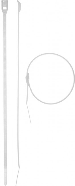 Кабельные стяжки белые КОБРА, с плоским замком, 3.6 х 205 мм, 50 шт, нейлоновые, ЗУБР Профессионал,  ( 30930-36-205 )