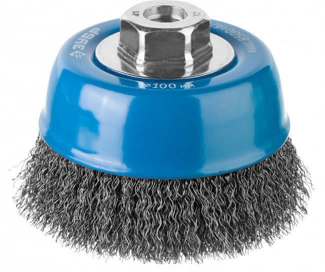 ЗУБР "ПРОФЕССИОНАЛ". Щетка чашечная для УШМ, витая стальная проволока 0,3мм, 100ммхМ14,  ( 35261-100_z02 )