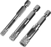 Набор сверл алмазных универсальных, технология ВВС, d=6, 8, 10 мм, хвостовик HEX 1/4", ЗУБР Профессионал 29865-H3,  ( 29865-H3 )