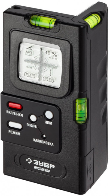 ИНСПЕКТОР двухплоскостной уровень-уклономер электронный, Диапазон 0-360° Точность 0,05°, Индикатор нуля, Зуммер, Автоотключ, ЗУБР Профессионал,  ( 34747 )
