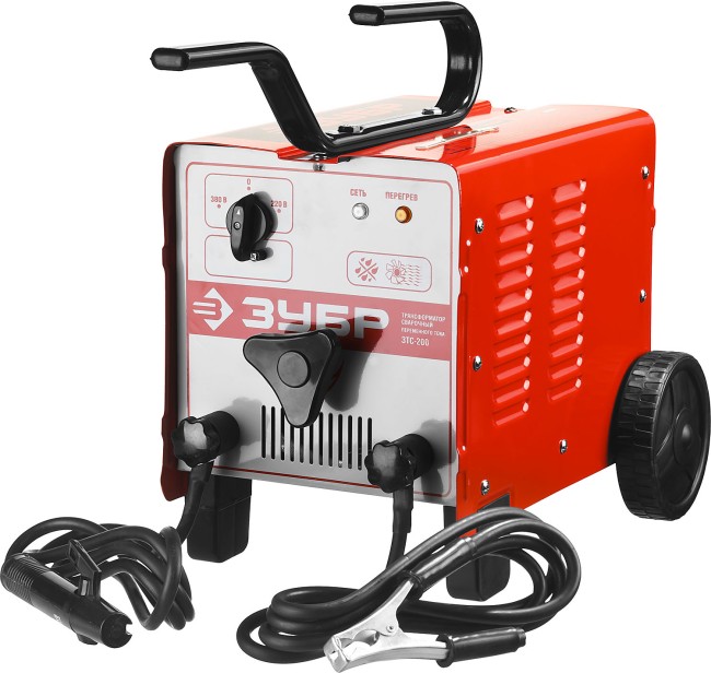 Трансформатор сварочный, ЗУБР ЗТС-200, 60-200 А, электрод 2-4 мм, ПН-10%, 380/220 В,  ( ЗТС-200 )