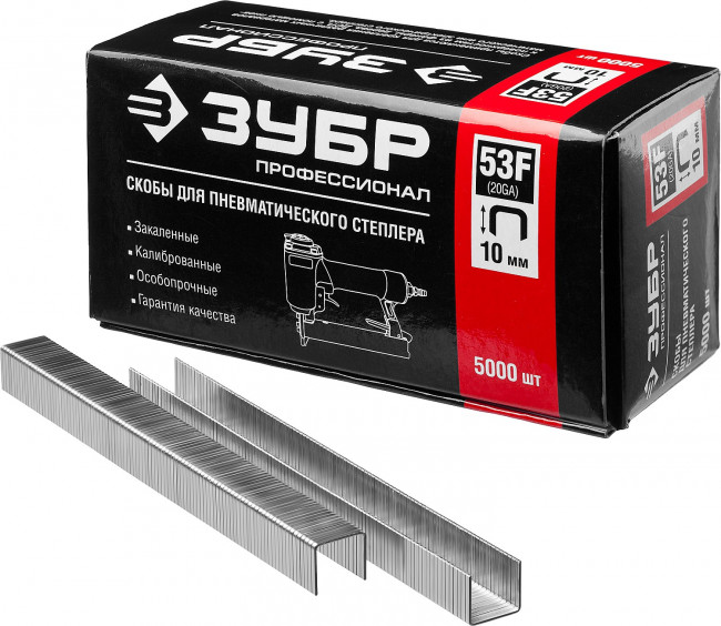 ЗУБР 19  мм скобы для степлера плоские тип 53F, 5000 шт,  ( 31950-19 )