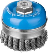 ЗУБР "ПРОФЕССИОНАЛ". Щетка чашечная усиленная для УШМ, плетеные пучки стальной проволоки 0,5мм, 80ммхМ14,  ( 3527-080_z02 )