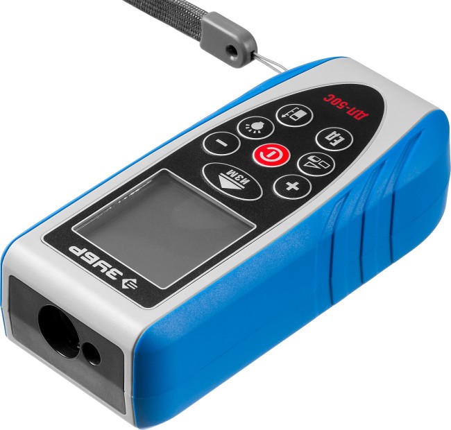 Дальномер лазерный "ДЛ-50 C", точность 1.5мм, дальность 50м, класс защиты IP54, ЗУБР Эксперт 34933,  ( 34933_z01 )