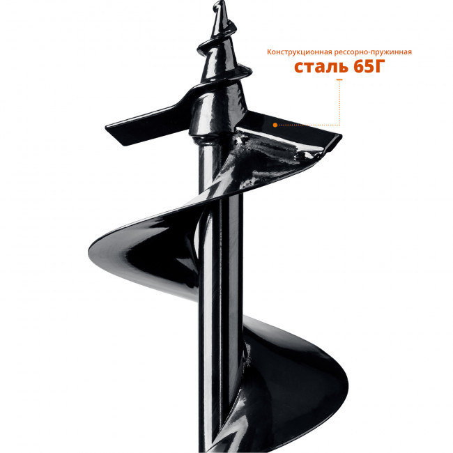 Шнек для мотобуров, грунт, d=150 мм, однозаходный, ЗУБР,  ( 7051-15 )