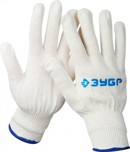 Перчатки ЗУБР трикотажные, 12 класс, х/б, L-XL,  ( 11450-XL )