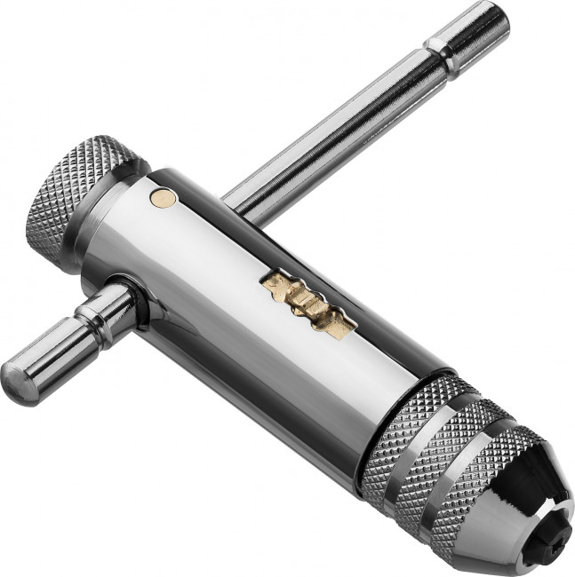 Метчикодержатель ЗУБР "ПРОФЕССИОНАЛ" с храповым механизмом и реверсом М3 - М10, 85 / 100 мм, ( 28137-85_z01 ) Метчикодержатель ЗУБР "ПРОФЕССИОНАЛ" с храповым механизмом и реверсом М3 - М10, 85 / 100 мм, ( 28137-85_z01 )