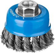 ЗУБР "ПРОФЕССИОНАЛ". Щетка чашечная для УШМ, плетеные пучки стальной проволоки 0,5мм, 65ммхМ14,  ( 35275-065_z02 )