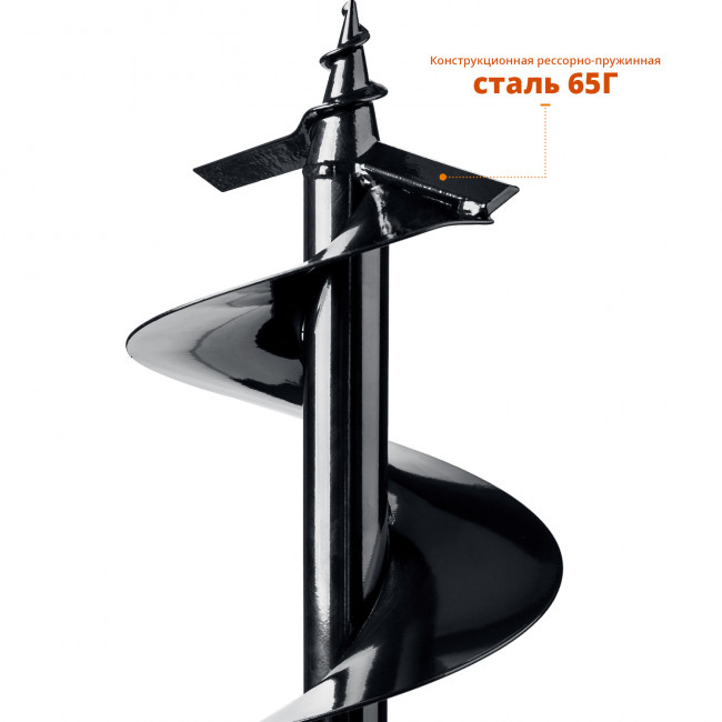 Шнек для мотобуров, грунт, d=200 мм, однозаходный, ЗУБР,  ( 7051-20 )