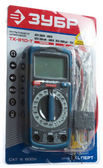 Мультиметр ЗУБР ТХ-810-Т цифровой,  ( 59810 )