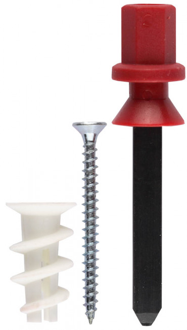 Дюбель нейлоновый, тип "Дрива", для гипсокартона в комплекте с установочной насадкой для дрели, с оцинкованным саморезом, 23 мм, 8 шт, ЗУБР,  ( 4-301256 )