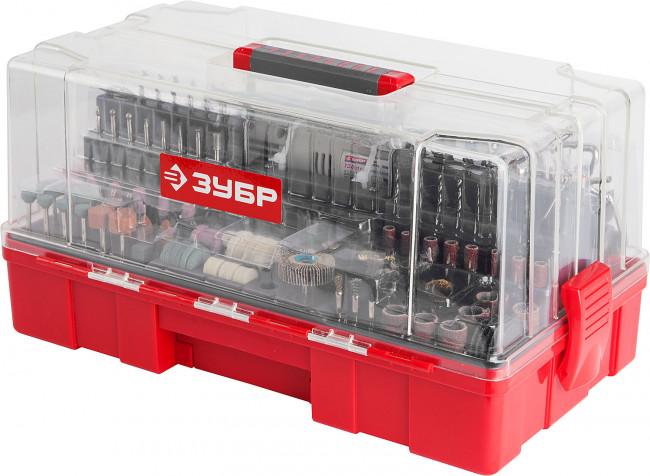 Гравер ЗУБР электрический с набором мини-насадок в кейсе, 242 предмета ,  ( ЗГ-130ЭК H242 )
