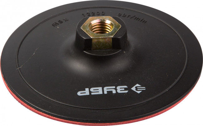 Тарелка опорная ЗУБР "МАСТЕР" пластиковая для УШМ под круг на липучке, d 125 мм, М14,  ( 3578-125 )