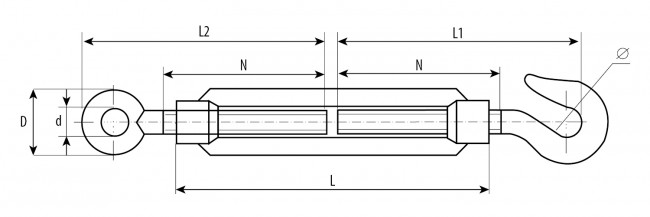 Талреп DIN 1480, крюк-кольцо, М16, 2 шт, кованая натяжная муфта, оцинкованный, ЗУБР Профессионал,  ( 4-304355-16 ) Талреп DIN 1480, крюк-кольцо, М16, 2 шт, кованая натяжная муфта, оцинкованный, ЗУБР Профессионал,  ( 4-304355-16 )